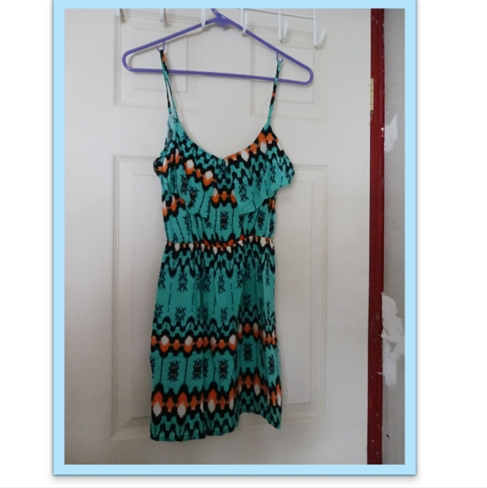 Turquoise Charlotte Russe spaghetti strap medium size dress